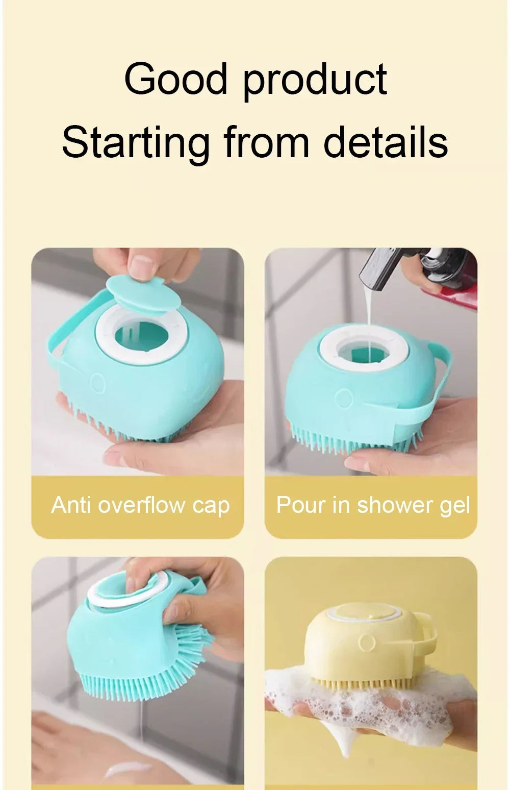 Pet Silicone Bath Foaming Massage Brush Bathroom Multifunctional