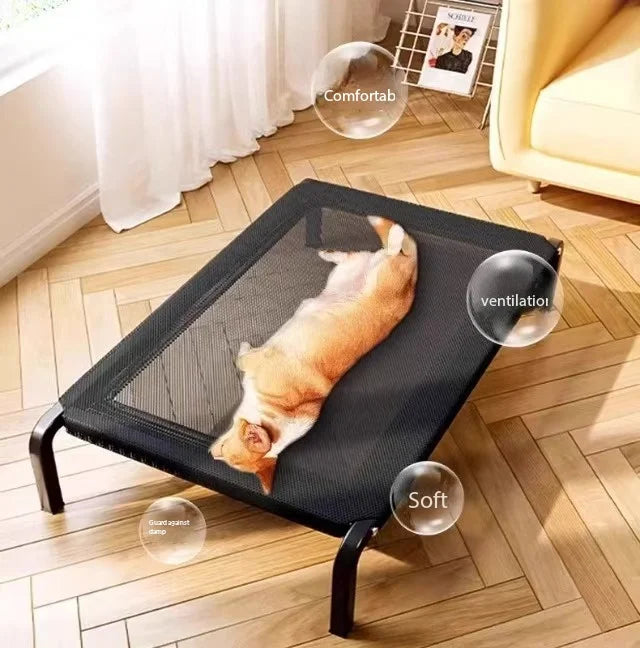 Cooling Elevated Dog Bed with Non-Slip Floor Protectors and