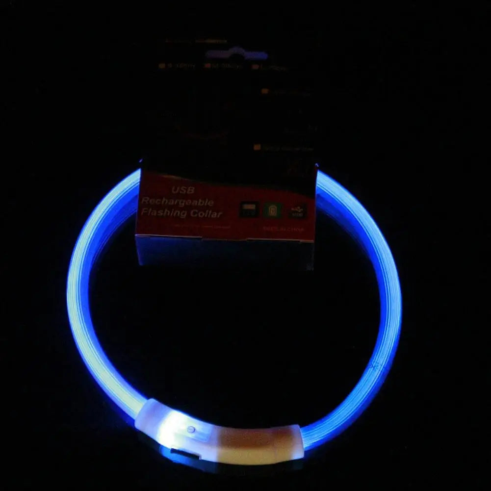 Luminous Pet Dog Collar Waterproof LED Dog Collar Rechargeable