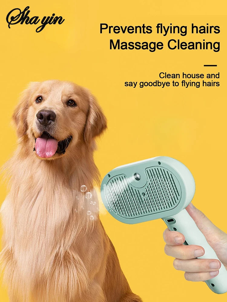 Pet Clean Steam Spray Dog Grooming Brush Unique Steam Brush for