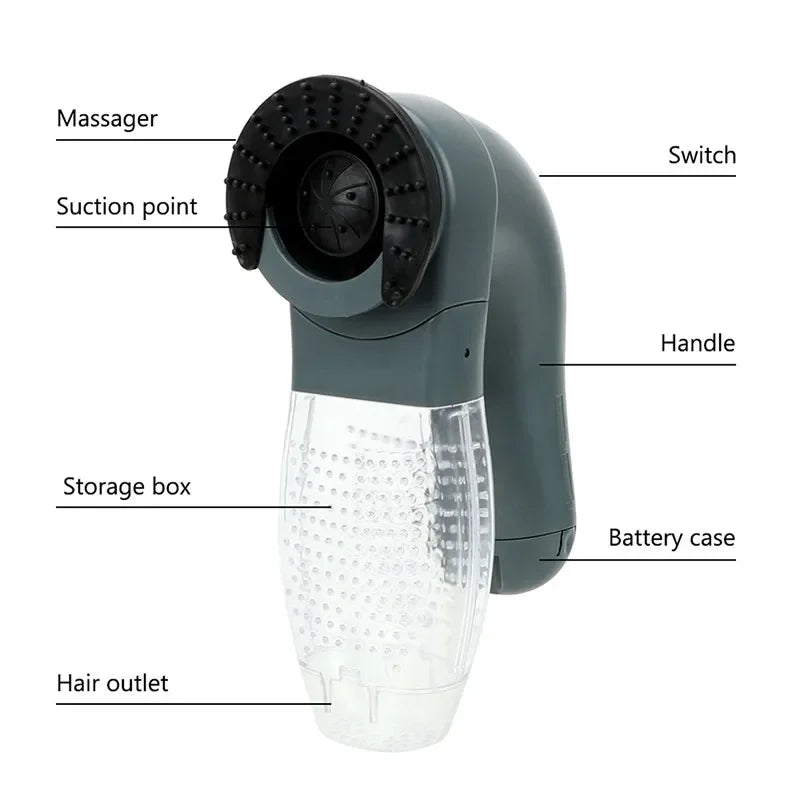 Electric Pet Hair Remover Suction Device Sucker Dog Cat Massage