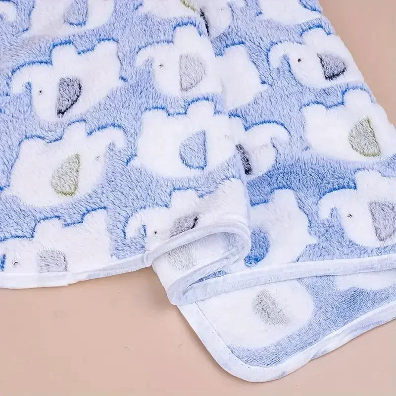 Soft and Cozy Cartoon Elephant Pet Blanket