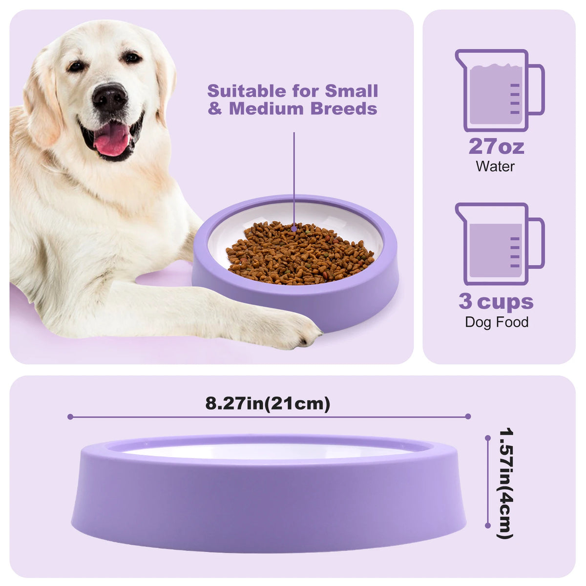 Pet Dog Slow Feeder Bowl Fun Non Slip Anti-Gulping Slower Food