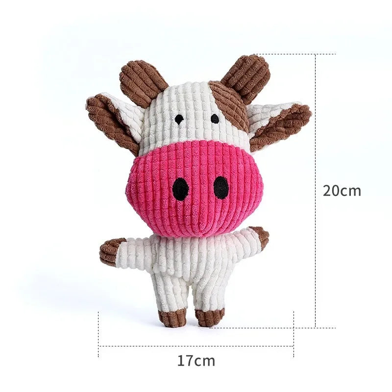 Cute Plush Toys Squeak Pet Cow Rabbit Animal Plush Toy Dog Chew
