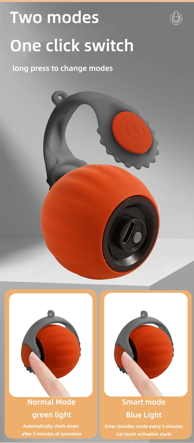 Cat Interactive Ball Toys Automatic Rolling Ball Faux Tail