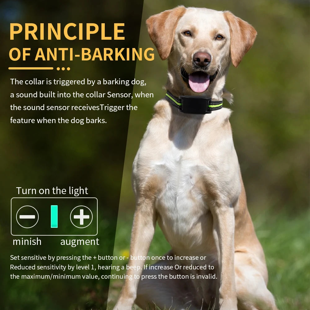 Dog Auto Anti-Bark Collar USB Rechargeable Training Collars Safety