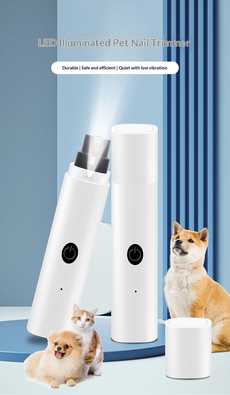 Electric Pet Nail Grinder for Dogs Cats, Quiet Claw Trimmer with