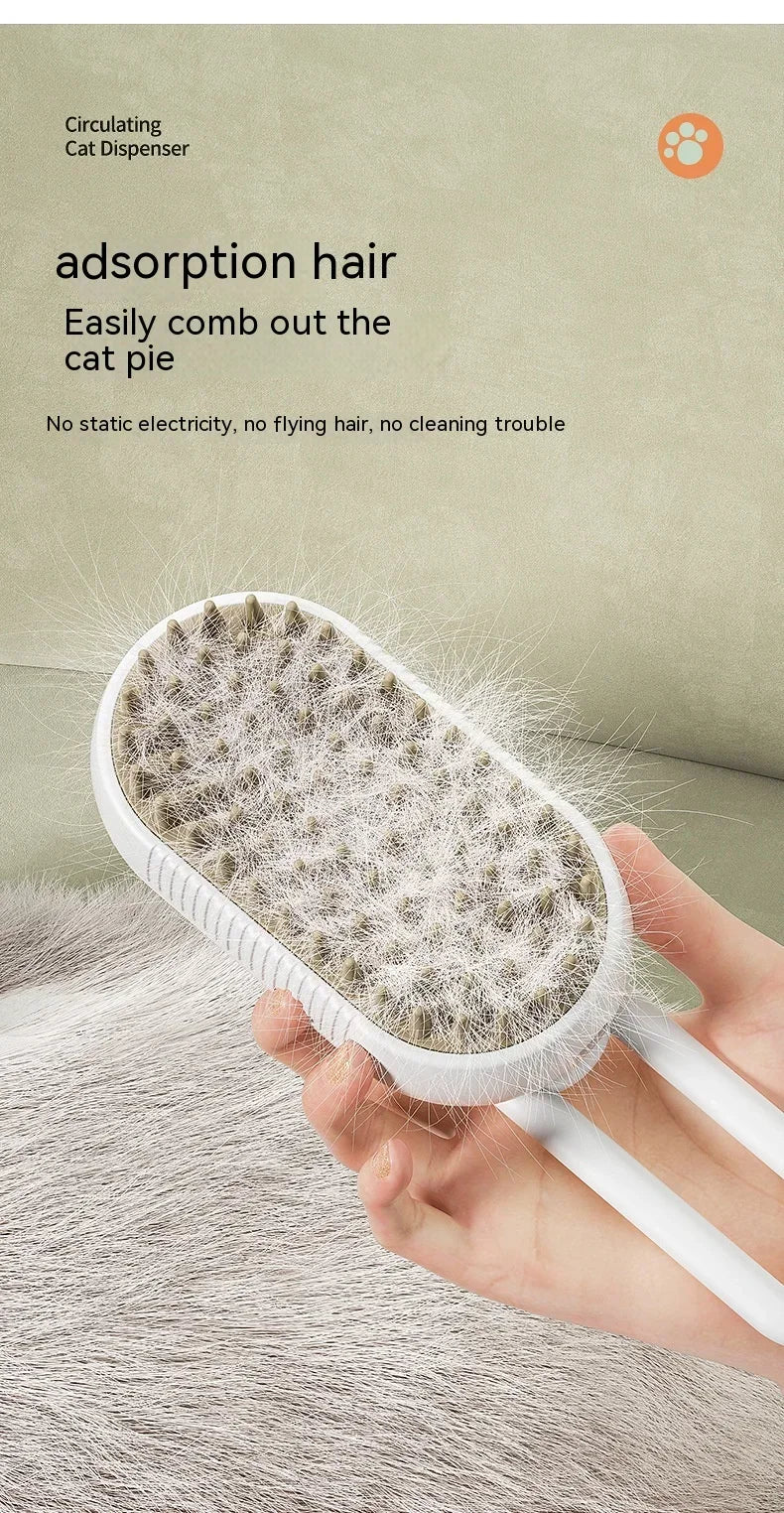 3 in 1 Pet Electric Steam Brush Cat and Dog Cleaning Spray Massage