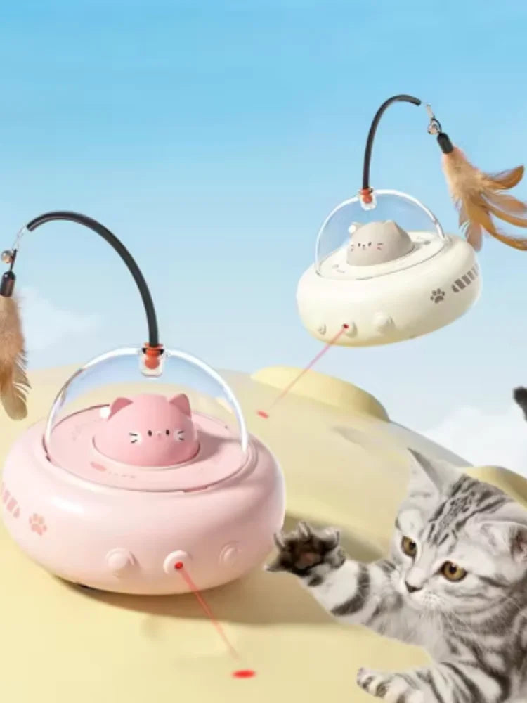 Smart Interactive Cat Toy Usb Rechargeable Rotating Feather