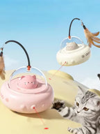 Smart Interactive Cat Toy Usb Rechargeable Rotating Feather