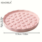 Kemorela Ceramic Slow Feed Cat Bowl - Paw Design Pet Food Dish