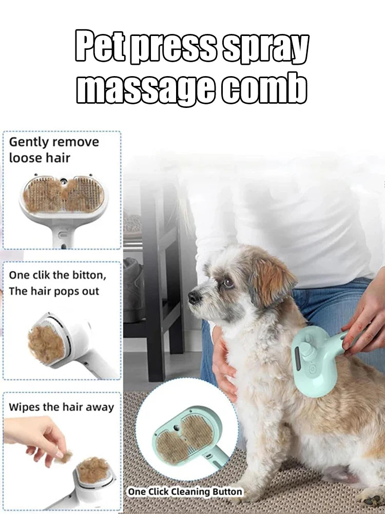 Pet Clean Steam Spray Dog Grooming Brush Unique Steam Brush for