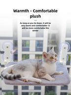 Assembly Free Folding Cat Hammock Plush Mesh Cat Window Wall