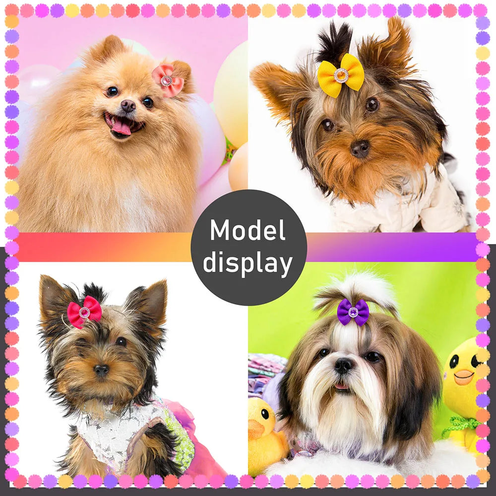 Dog Grooming Hair Bows Dog Bows Mix Colours Small
