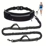 Hands-Free Dog Leash with Running Waist Bag, Retractable Bungee