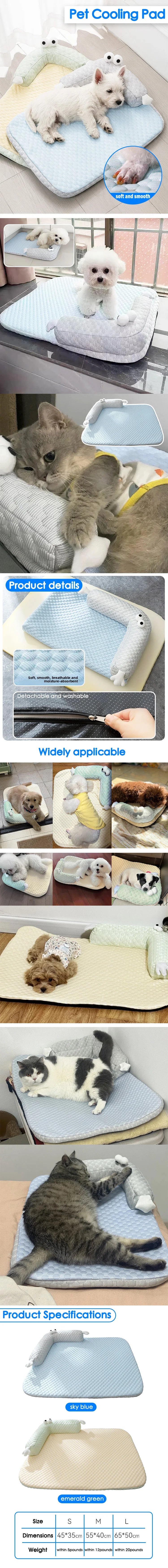 Ice Silk Cooling Orthopedic Dog Bed with Removable Waterproof