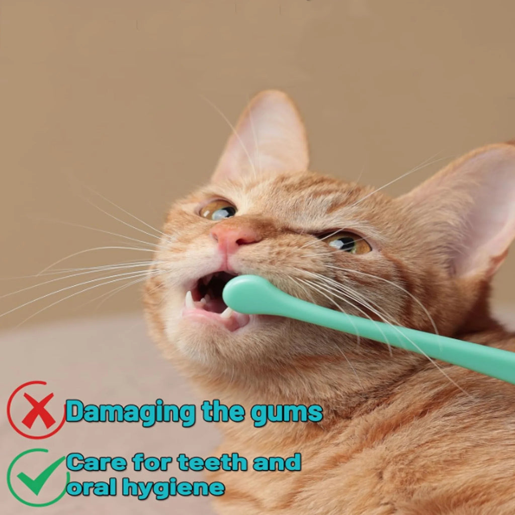 3 Pcs Pet Toothbrush Soft-bristled Toothbrush Designed For Easy Cleaning Teeth Of Cats & Dogs Suitable Small To Large Dogs, Cats