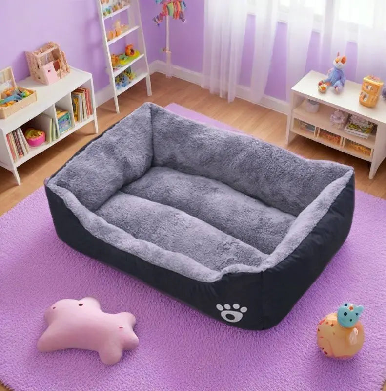 Large Pet House Dog Bed Cat Mat Long Plush Deep Sleeping Warm Soft