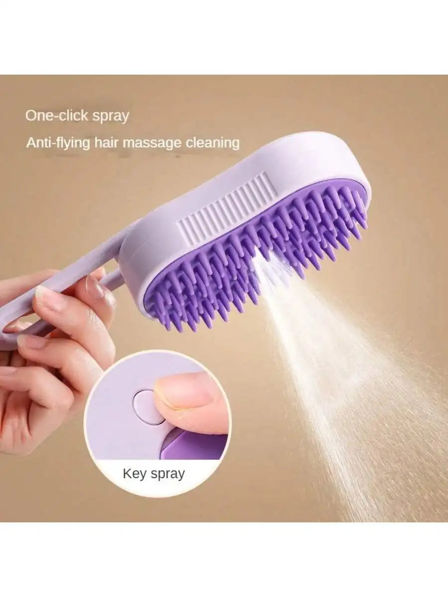 Pet Dog Steam Brush for Massage, Cleaning, Shedding and