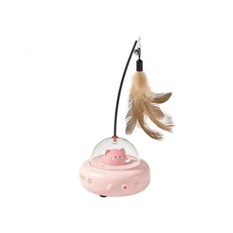 Smart Interactive Cat Toy Usb Rechargeable Rotating Feather