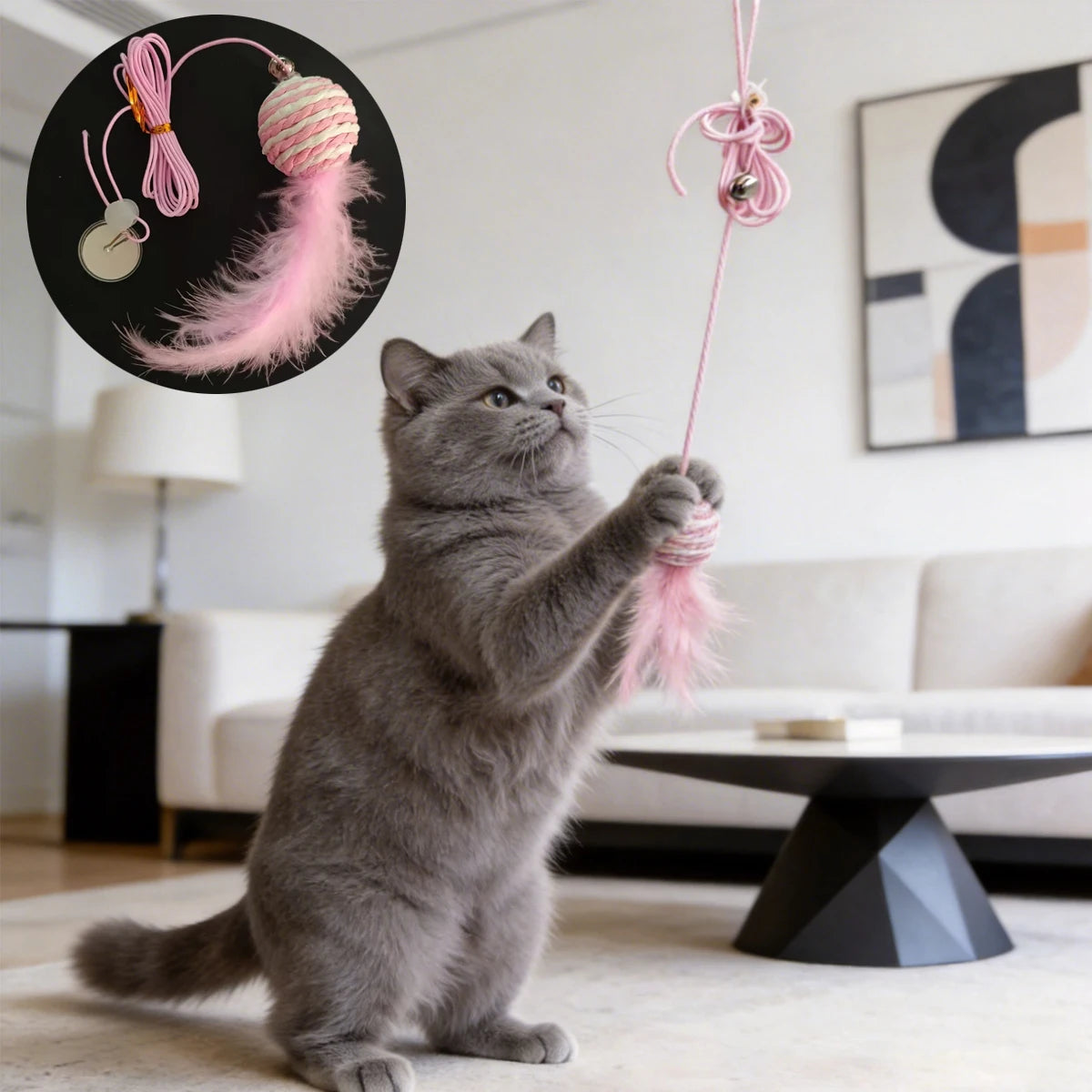 New Type of Electric Cat Toy with 2 Ropes Smart Hanging Door Auto