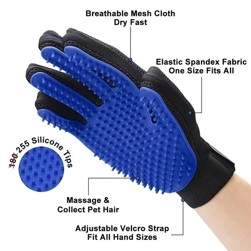 Pet Hair Remover Shower Gloves PUppy Cats Bath Brush Cleaning