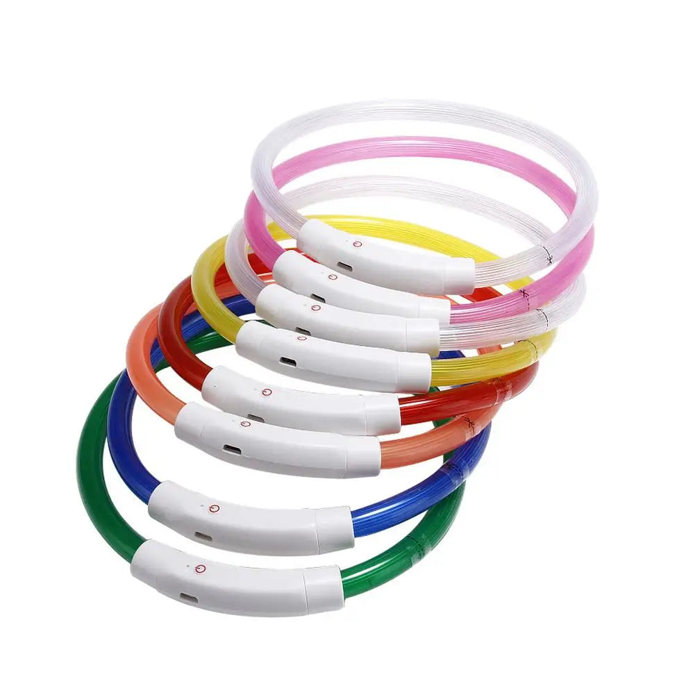Luminous Pet Dog Collar Waterproof LED Dog Collar Rechargeable