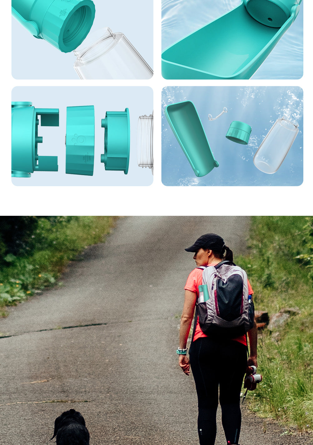 Portable Dog Water Bottle Dispenser For Small Large Dogs Foldable
