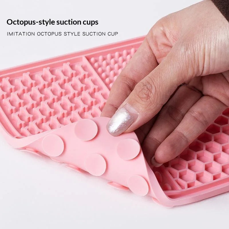 Pet Slow Feeder Licking Mat Food Grade Silicone Strong Suction Cup