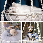 Winter Pet Hammock Cat Swing Hand Woven Cotton Rope Cats Hanging