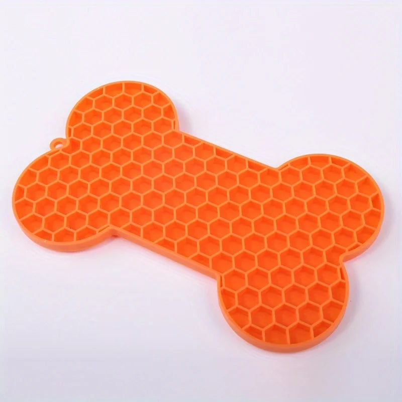 Dog Slow Food Pad Bone Silicone Pet Licking Pad Mat Placemats