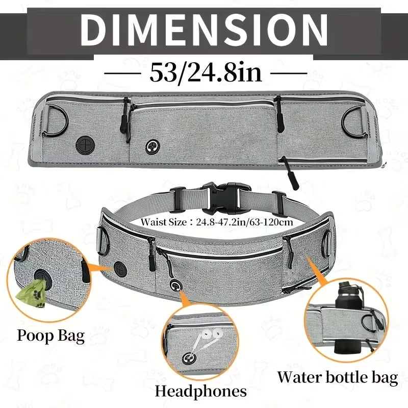 Hands-Free Dog Leash with Running Waist Bag, Retractable Bungee