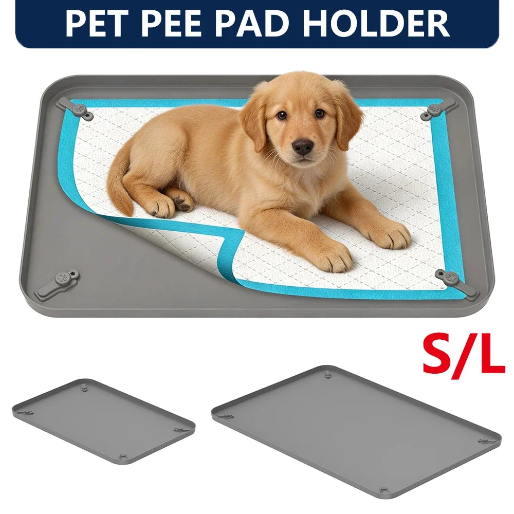 Pet Pee Pad Holder Silicone Dog Urine Pad Holder with Corner Snaps