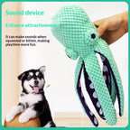 Durable Squeaky Octopus Dog Chew Toy Anxiety Relief Interactive