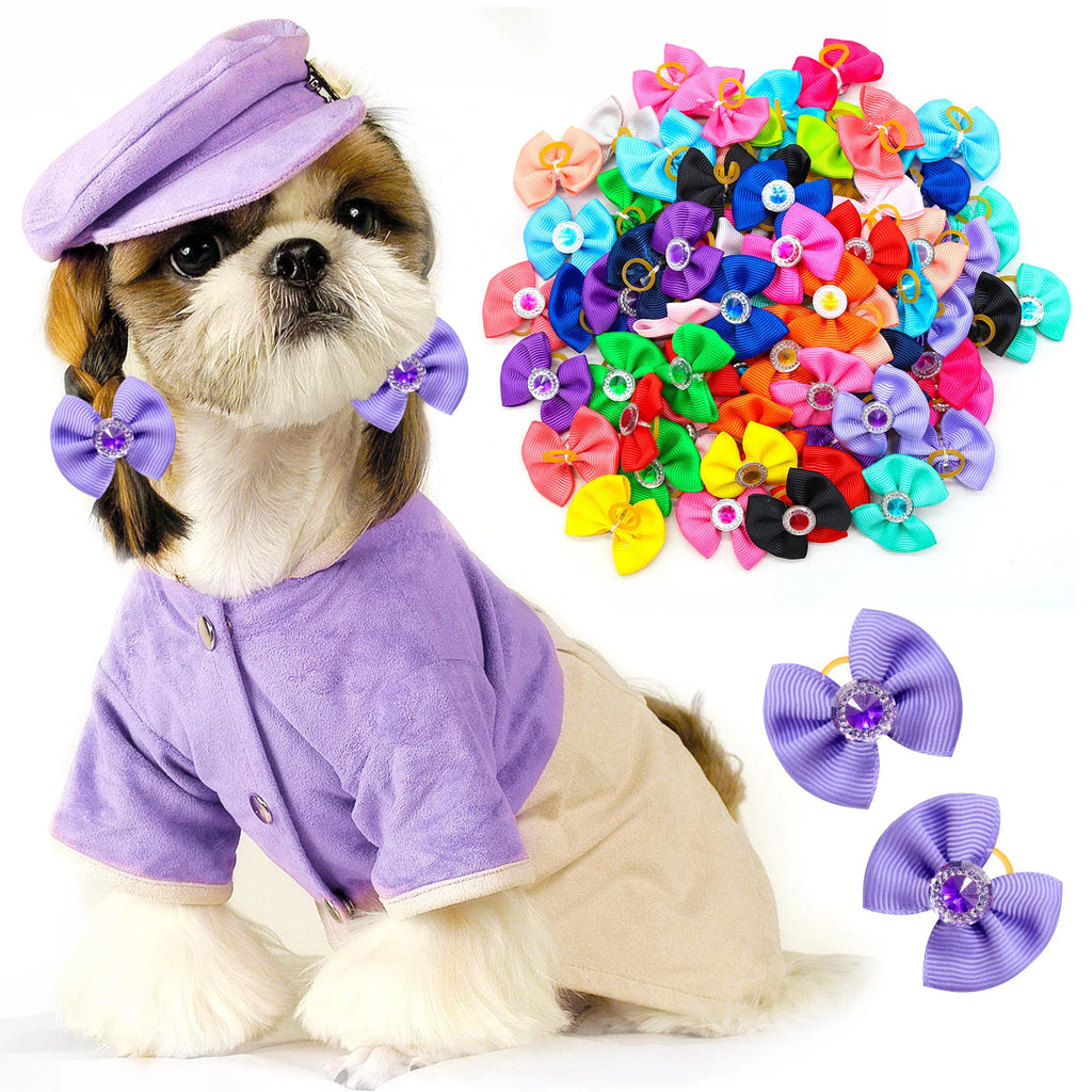 Dog Grooming Hair Bows Dog Bows Mix Colours Small