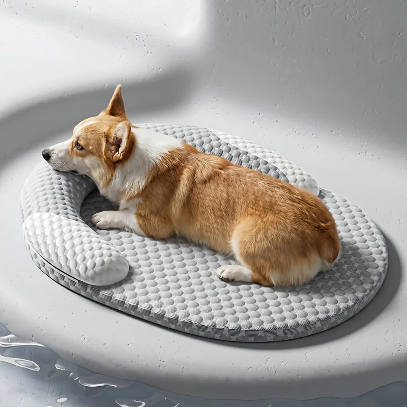 Orthopedic Cold Dog Bed, Breathable Summer Pet Mat with Raised