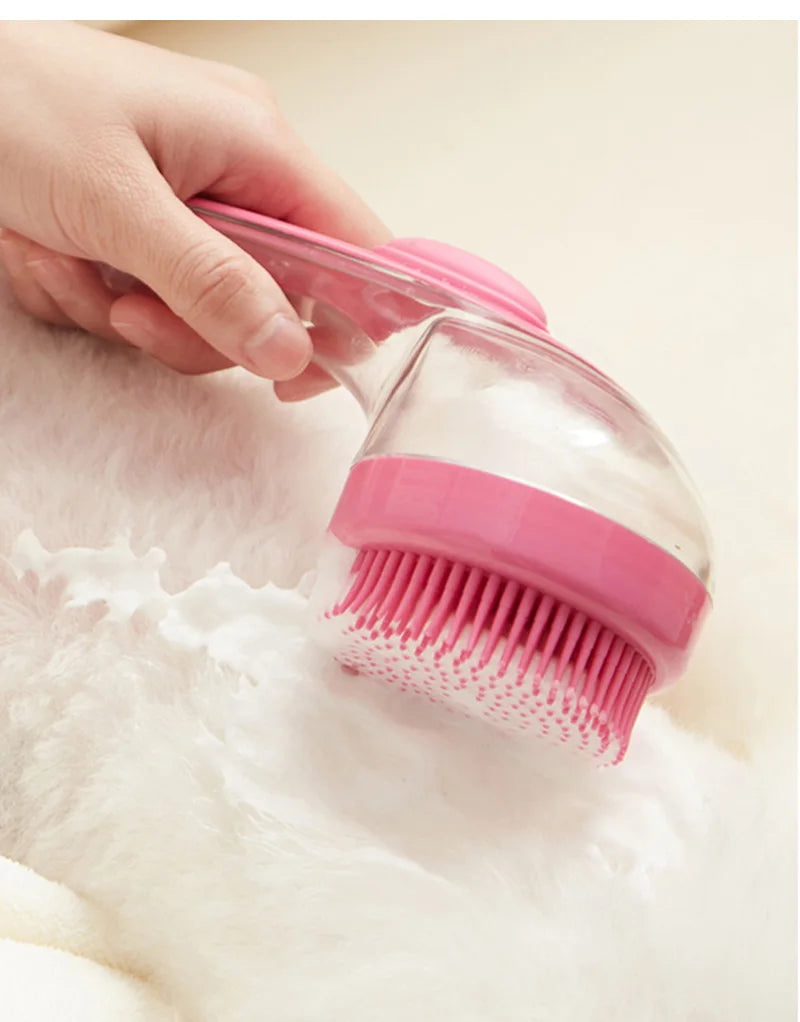 Long Handle Dog Cleaning Brush Soft Silicone Pet Bathing Brush Pet