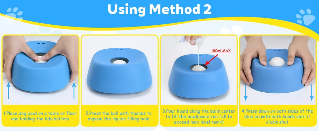 Anti-Choking Slow Feeder Dog Bowl Non-Slip 3/4 Cup - Lick Toy for