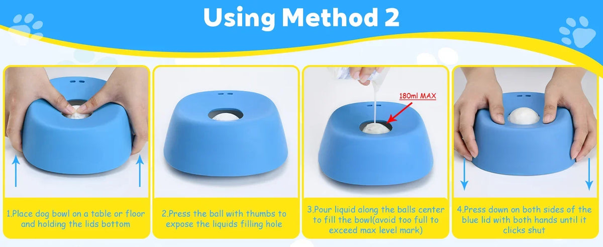 Anti-Choking Slow Feeder Dog Bowl Non-Slip 3/4 Cup - Lick Toy for