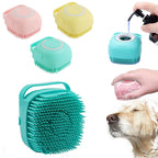 Silicone Dog Bath Massage Gloves Brush Pet Cat Bathroom Cleaning