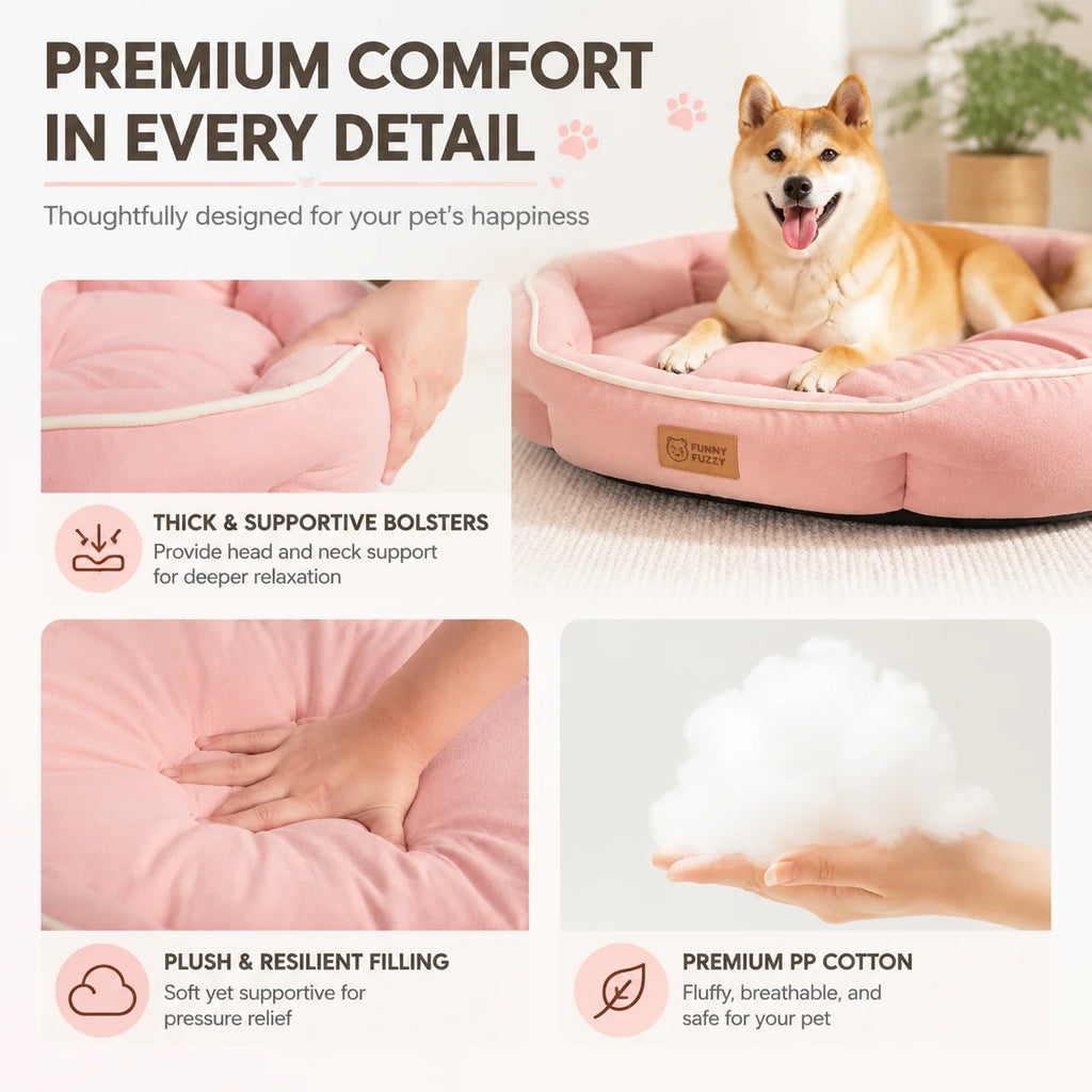 Dog Bed Orthopedic Plush Calming Sofa Pet Bed Donut Nest Soft