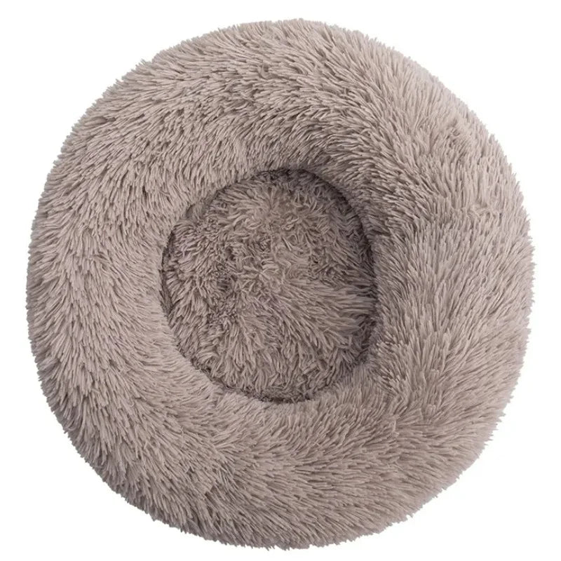 Round Pet Bed for Large Dog Bed Donut Long Plush Cat Bed for