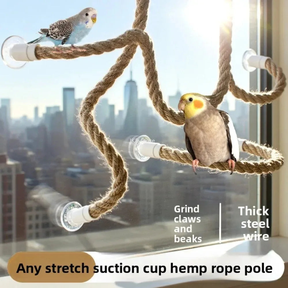Bendable Bird Rope Perch Linen Climbing Toy Non Slip Grip with