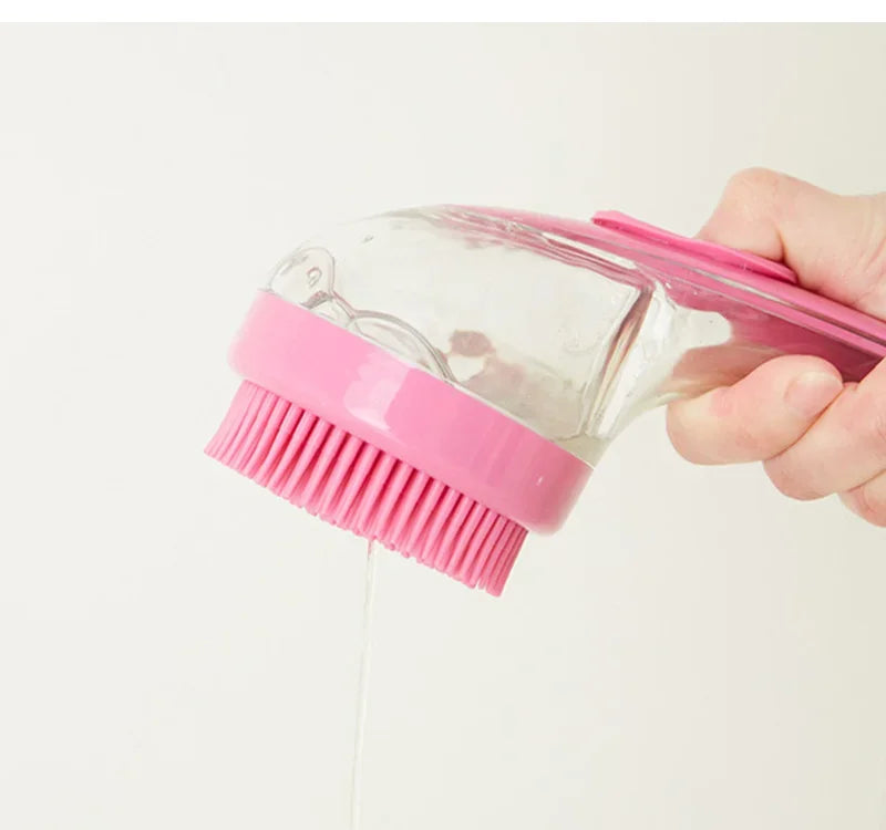 Long Handle Dog Cleaning Brush Soft Silicone Pet Bathing Brush Pet