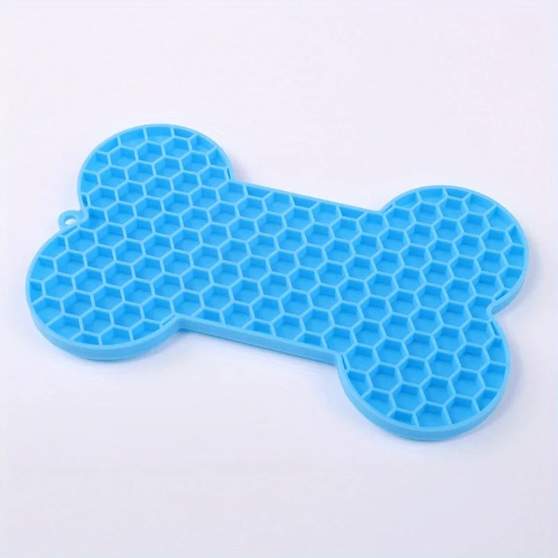 Dog Slow Food Pad Bone Silicone Pet Licking Pad Mat Placemats
