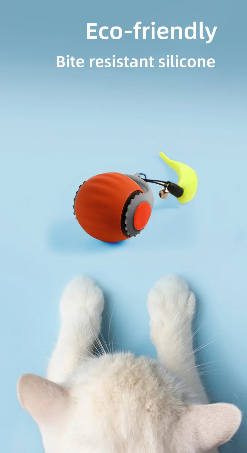 Cat Interactive Ball Toys Automatic Rolling Ball Faux Tail