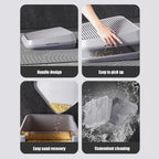 Litter Catcher Litter Trap Mat Cat Ramp Double Layer Elevated Tray