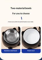 Pet Bowl 2-in-1 Auto Water Feeder, Tilted Elevated Cat Dog Bowl