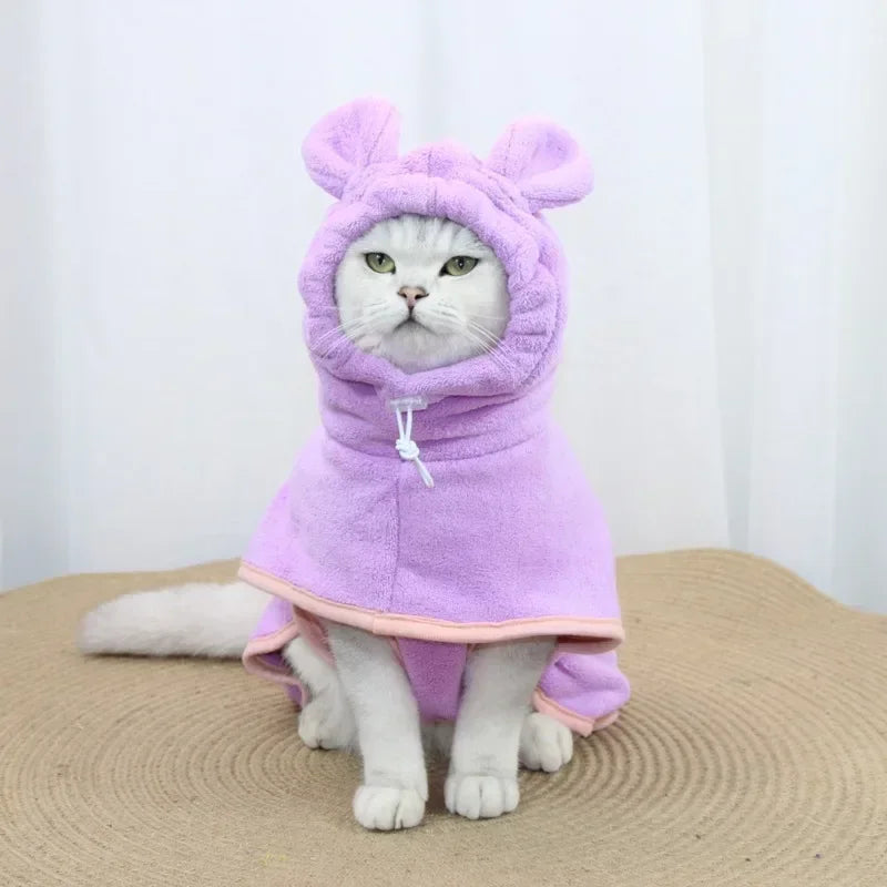 Bathrobe for Dogs Super ABSorbent Fast Drying Hooded Cute Pet