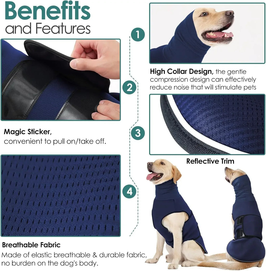 Dog Anxiety Vest,Thunder Jacket For Large Dog Calming Jacket With